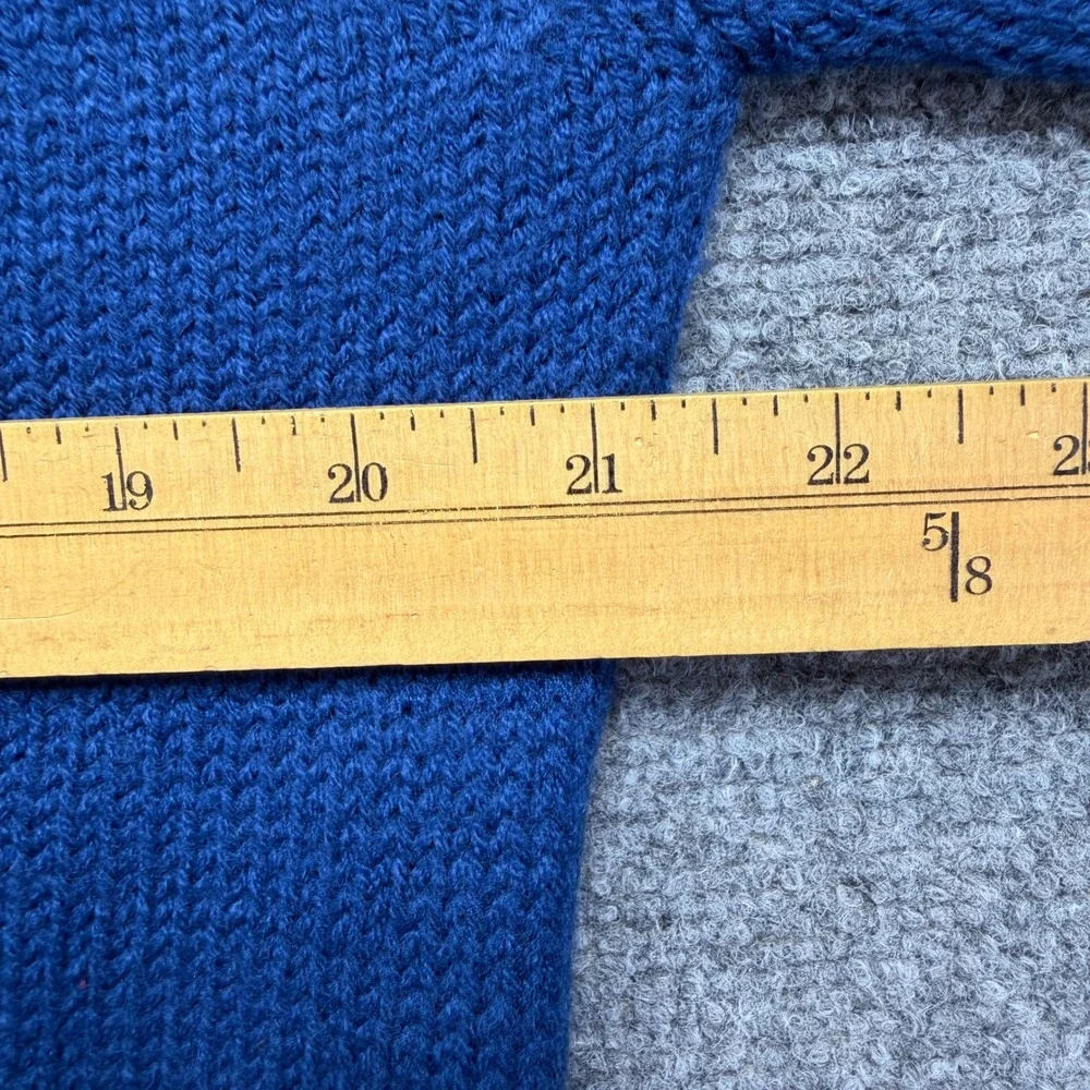 Wrangler Mens Blue Cable Knit Crew Neck Sweater Acrylic Pullover L